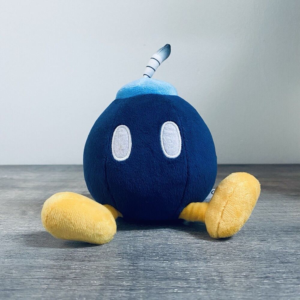 Super Mario Bros BOB-OMB Bomb Plush by Nintendo Little Buddy 7”